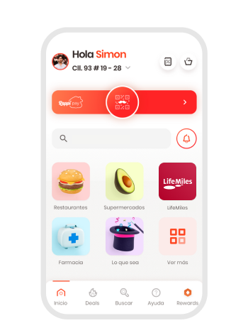 Loguéate a tu cuenta de LifeMiles en el botón LifeMiles en Rappi